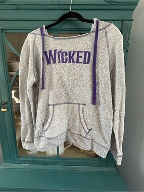 Wicked Graphic Hoodie Sweatshirt - Gray & Purple